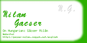 milan gacser business card