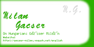 milan gacser business card